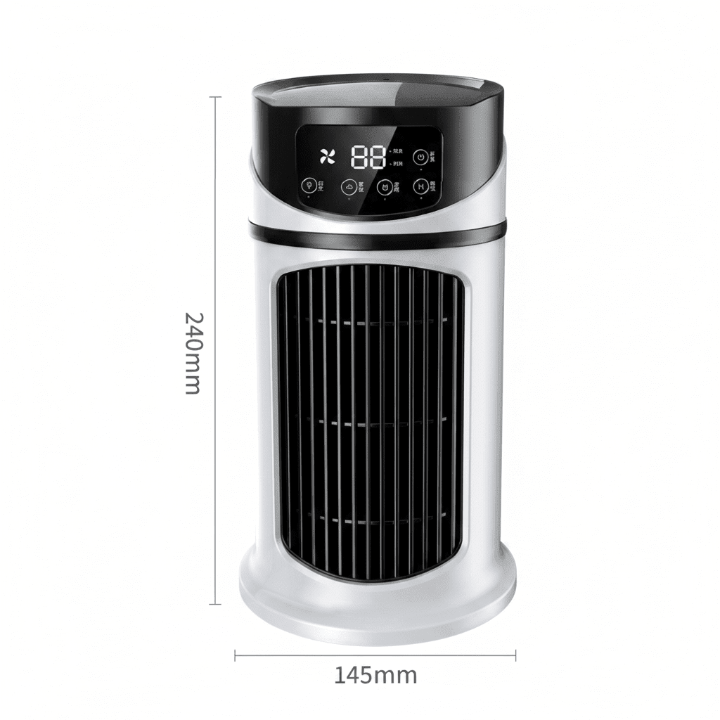 Compact Evaporative Cooler and Humidifier – Silent 6-Speed USB Fan for Office and Home
