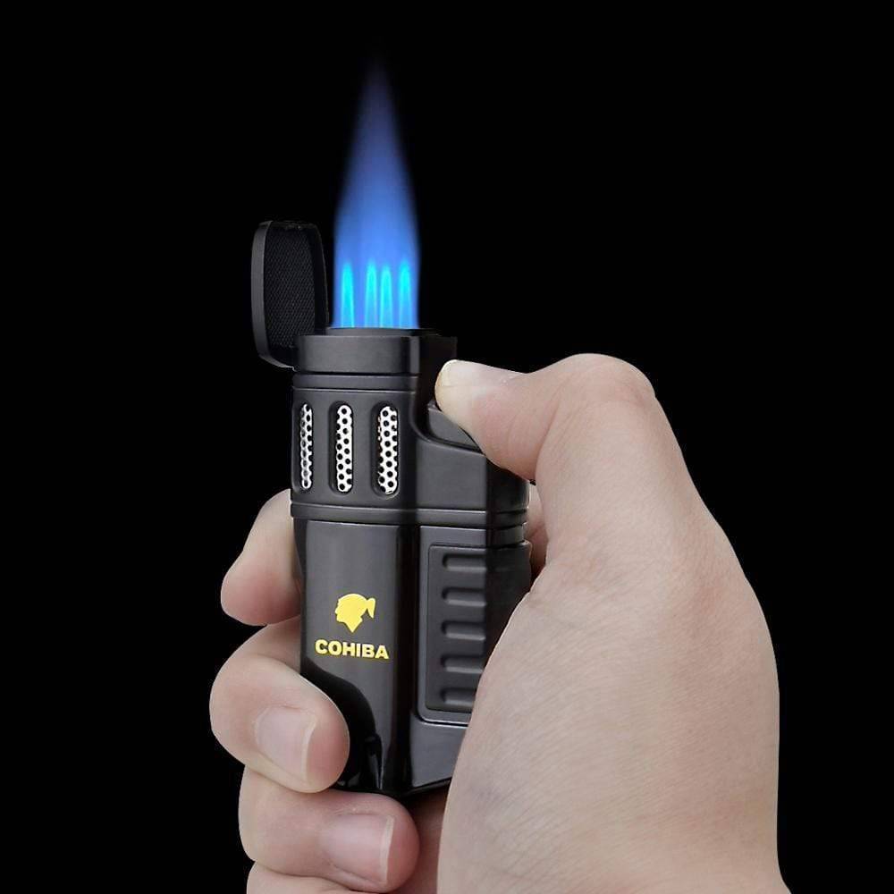 Portable 4-Jet Torch Lighter for Outdoor Activities
