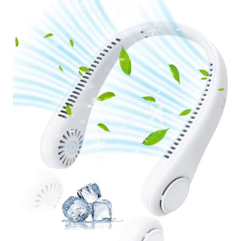 Hands-Free Neck Fan – Portable Bladeless Design with 360° Cooling and Variable Speeds for Travel and Sports