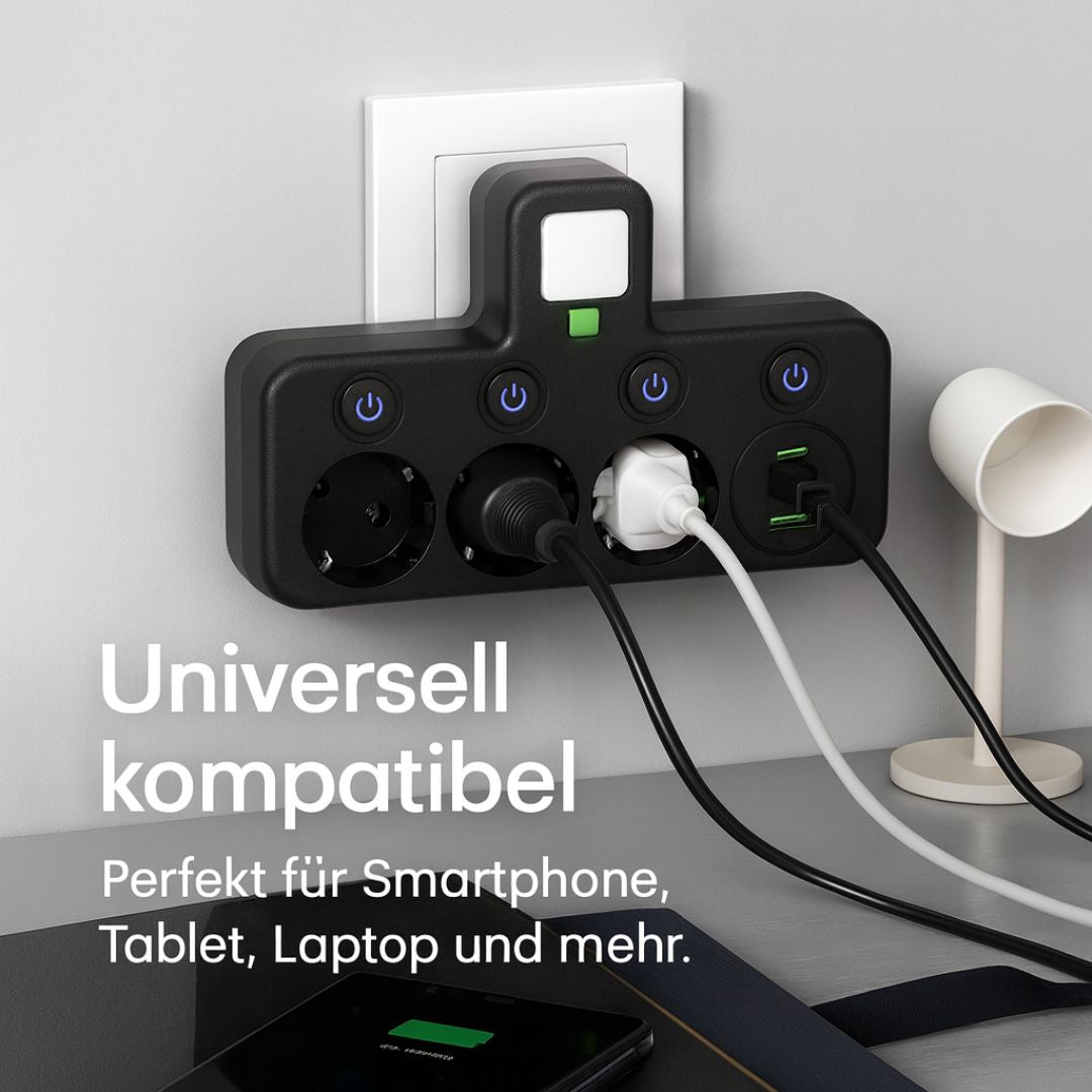 Surge Protector Power Strip with USB Ports and On/Off Switch