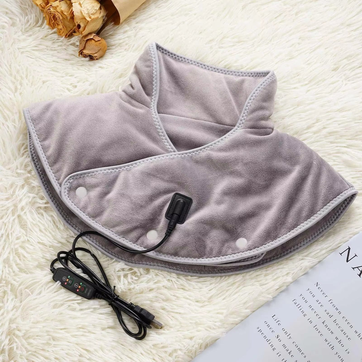 Neck and Shoulder Heated Wrap with USB Power and Three Heat Settings