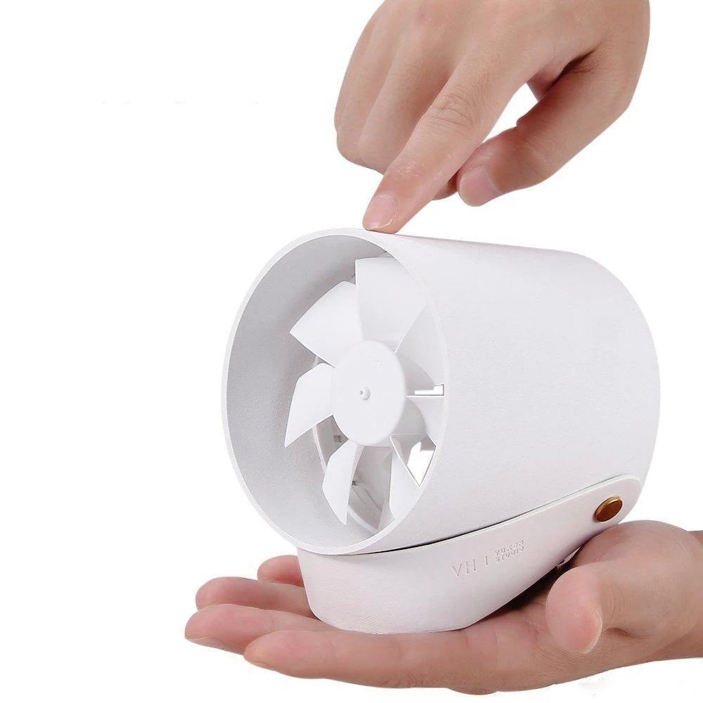 Compact USB Fan with Touch Control – Dual Blade Portable Cooler