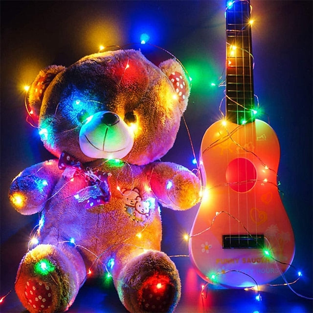 20 LED Battery-Powered Fairy Lights on 7Ft Flexible Silver Wire for Weddings and Mason Jar Decoration