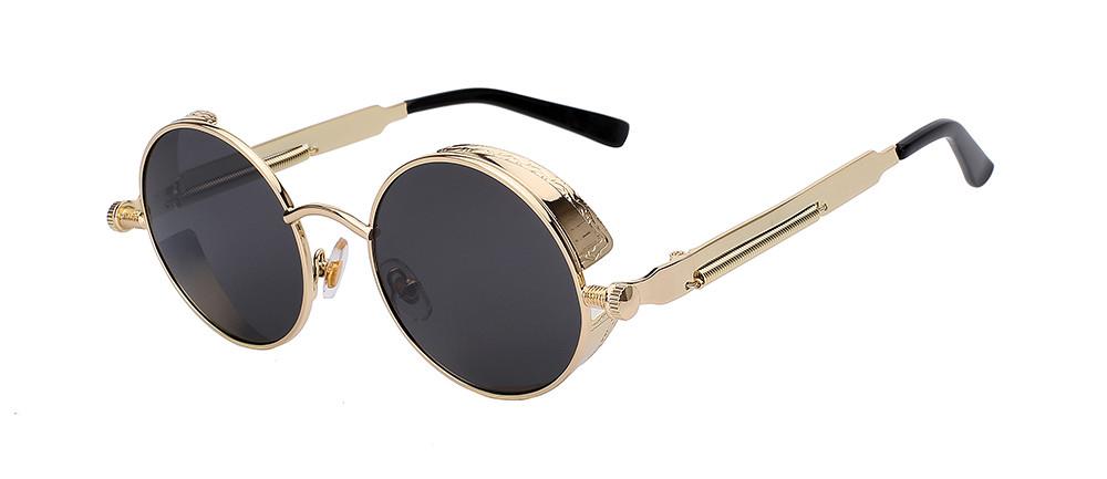 Steampunk Round Sunglasses with Side Shields