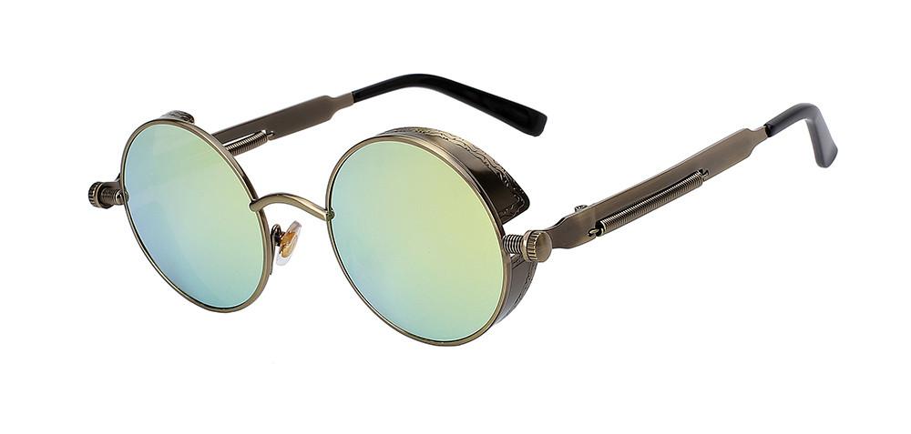 Steampunk Round Sunglasses with Side Shields