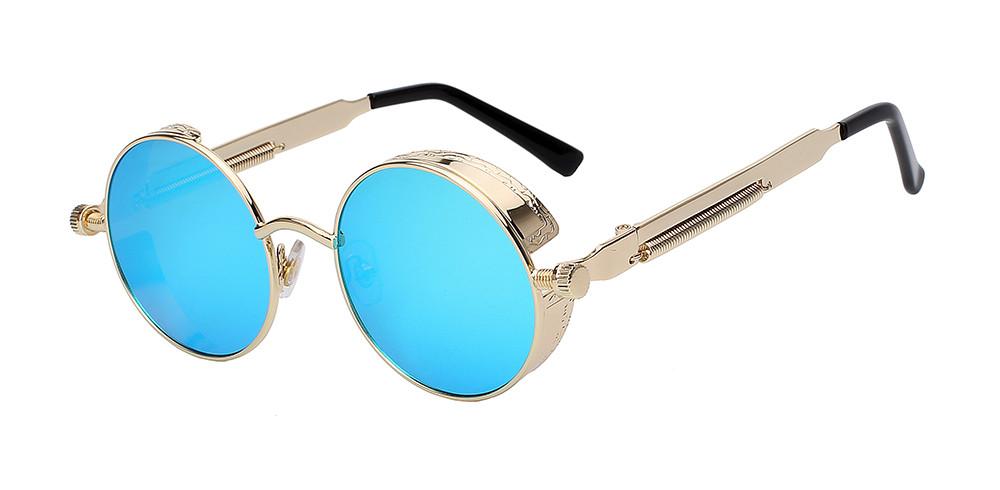 Steampunk Round Sunglasses with Side Shields