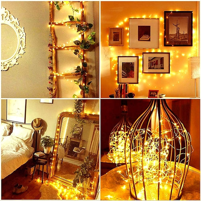 20 LED Battery-Powered Fairy Lights on 7Ft Flexible Silver Wire for Weddings and Mason Jar Decoration
