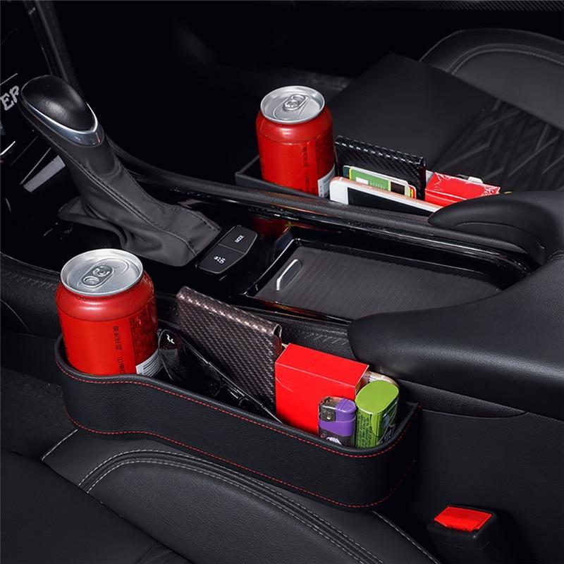 Car Seat Gap Storage Organizer in PU Leather – Side Pocket for Phone, Keys & Wallet
