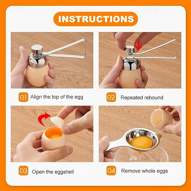 Egg Shell Cutter Tool in Stainless Steel for Soft and Century Eggs