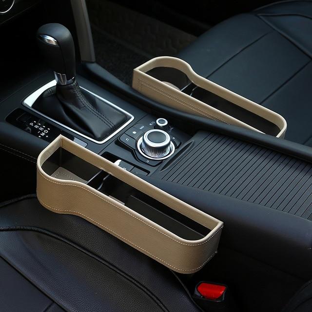 Car Seat Gap Storage Organizer in PU Leather – Side Pocket for Phone, Keys & Wallet