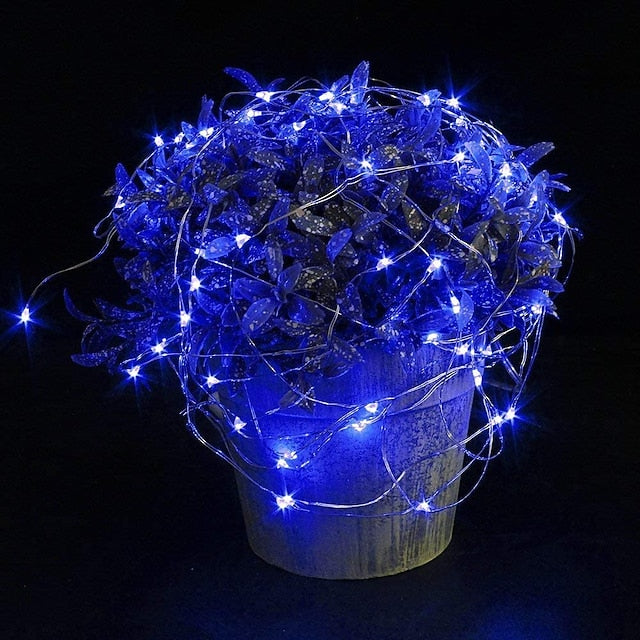 20 LED Battery-Powered Fairy Lights on 7Ft Flexible Silver Wire for Weddings and Mason Jar Decoration