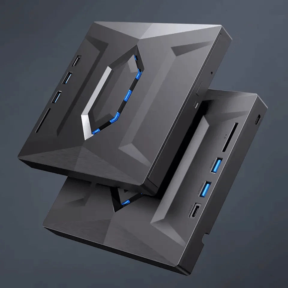External DVD and CD Writer with USB Hub and SD Card Reader for PC and Laptop