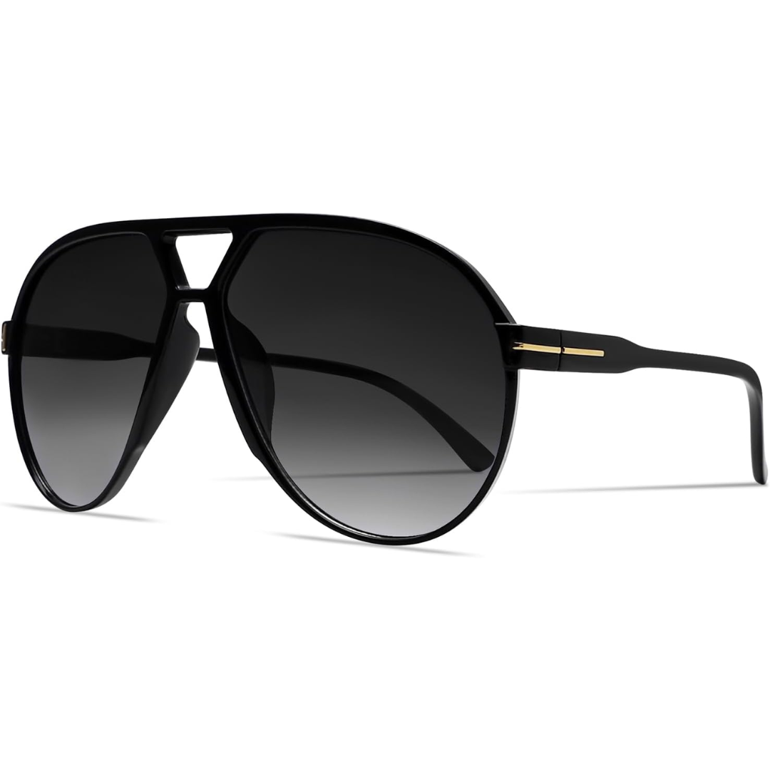 Retro Oversized Sunglasses – UV400 Protection Aviator Style