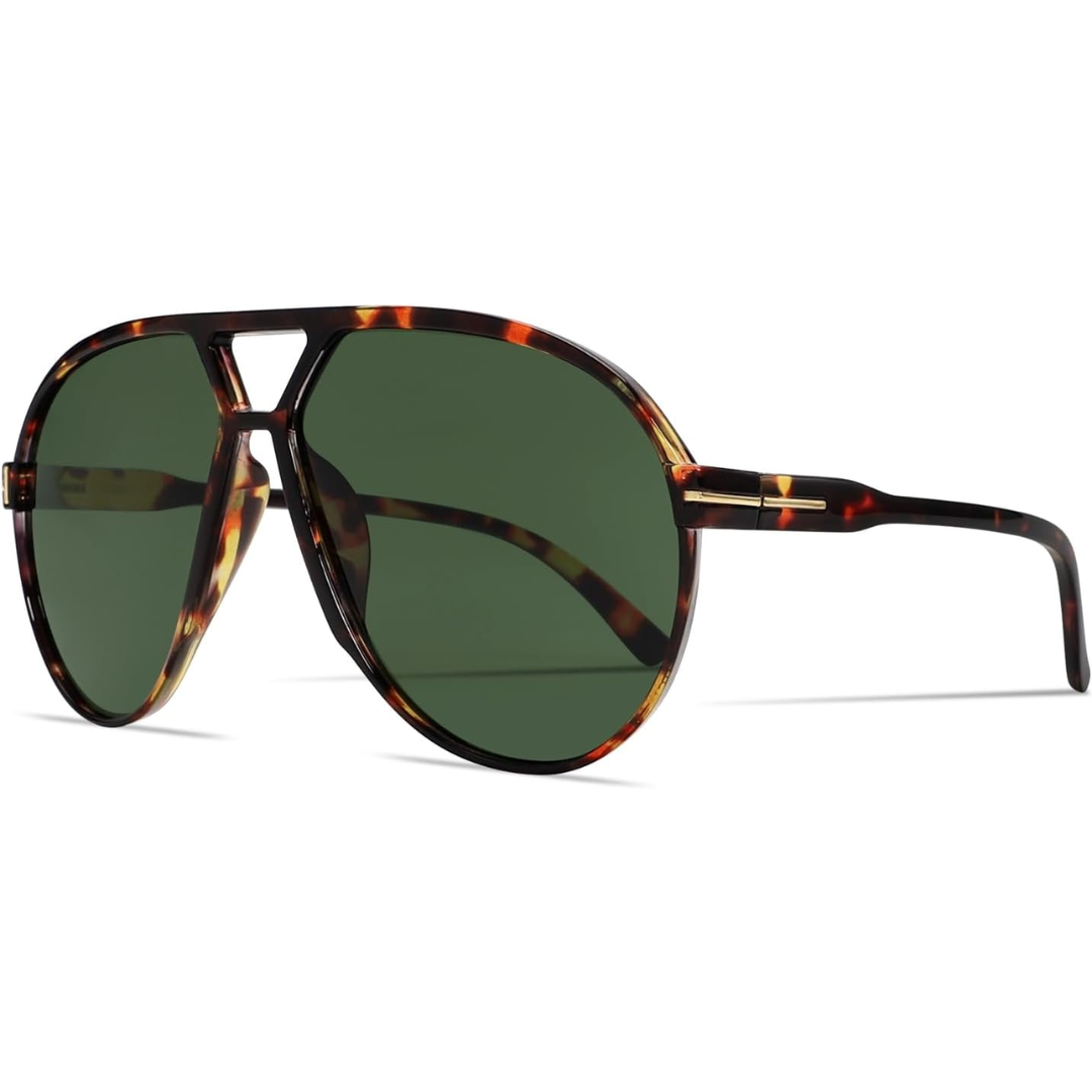Retro Oversized Sunglasses – UV400 Protection Aviator Style