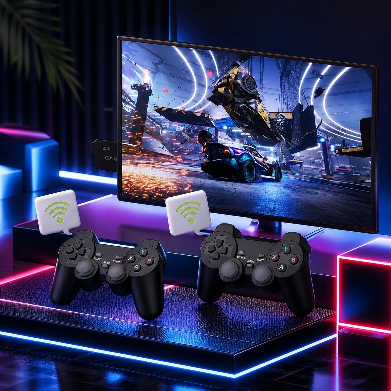 Classic Gaming Console with Dual Wireless Controllers | 4K Experience
