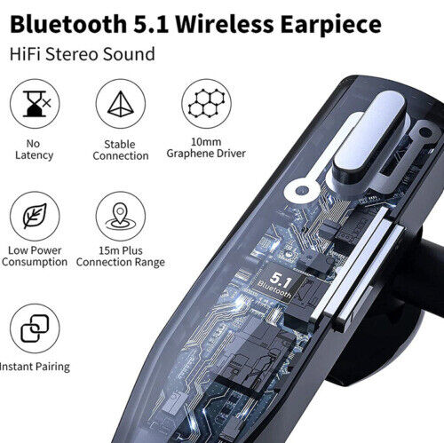 Wireless Bluetooth Headset with Dual Microphone & Noise Reduction