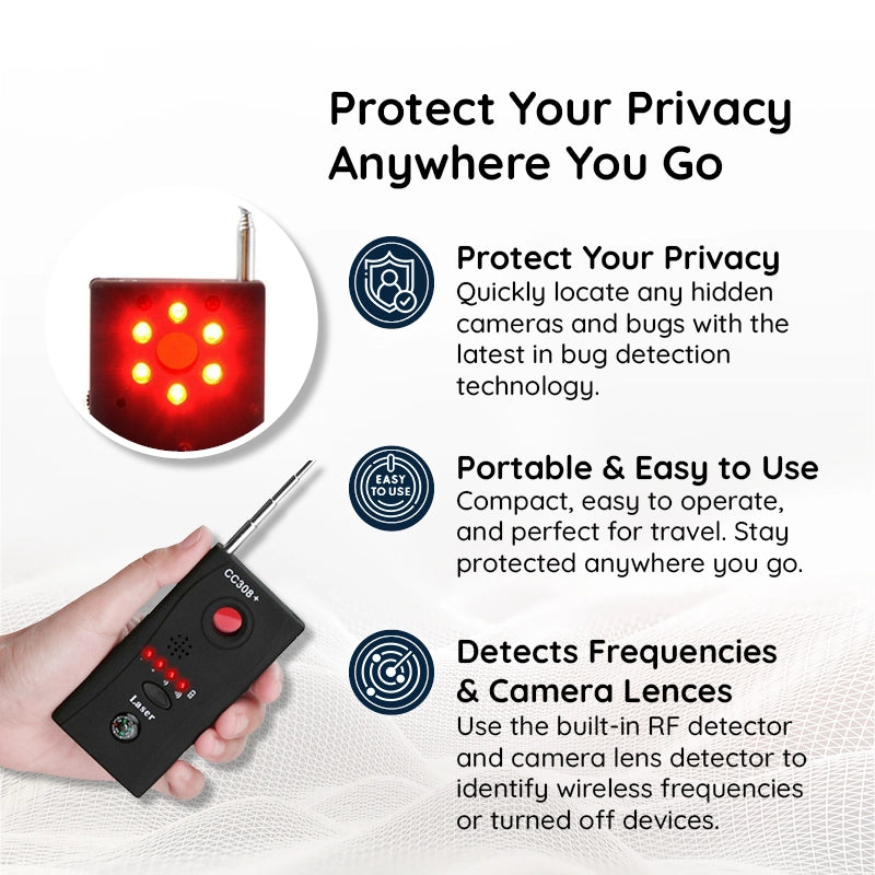Portable Insect Detector – Hidden Camera and Microphone Locator for Rentals, Hotels, and Private Areas
