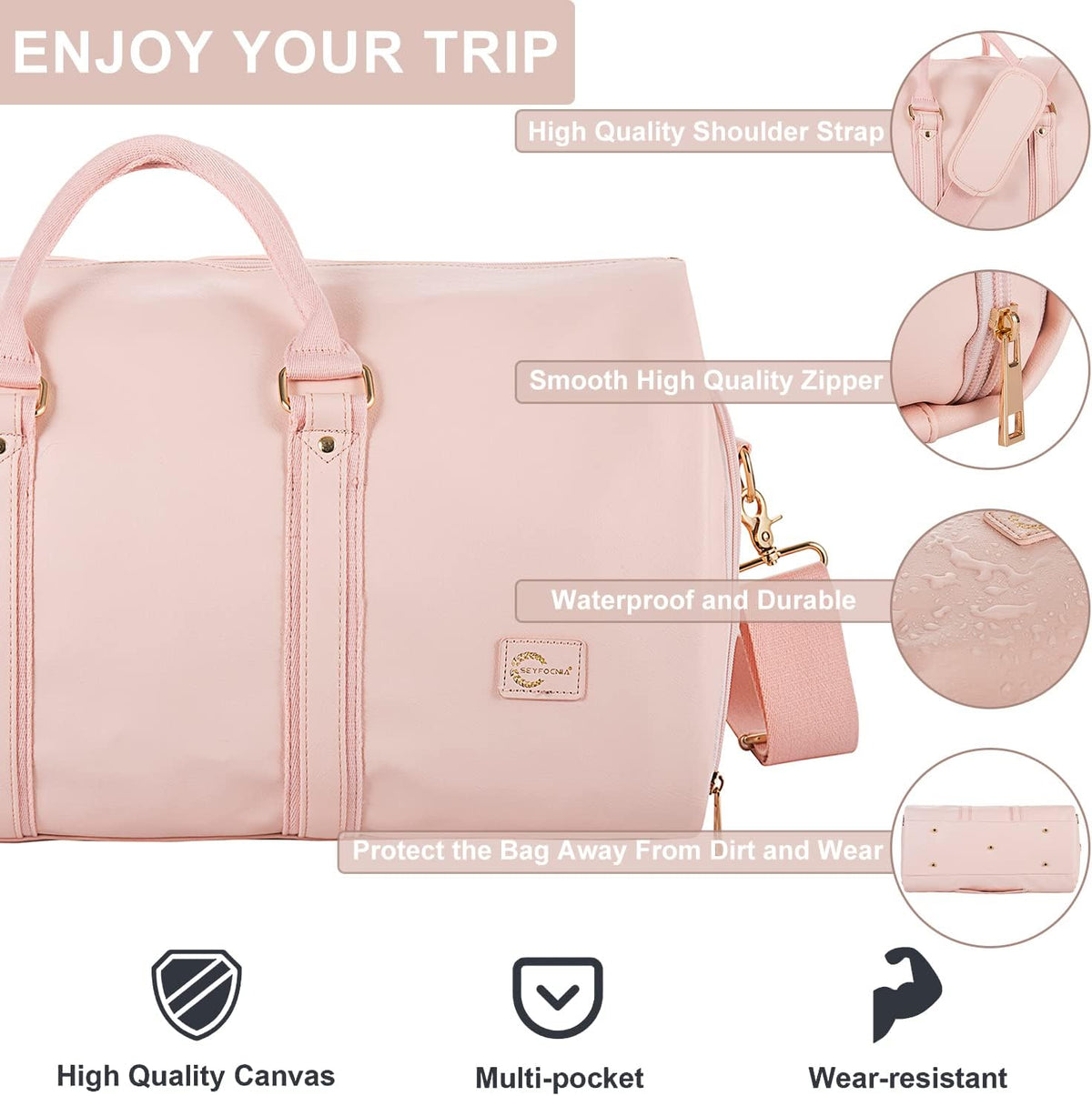 Weekender Suit Duffel and Carry-On Bag – Convertible PU Leather