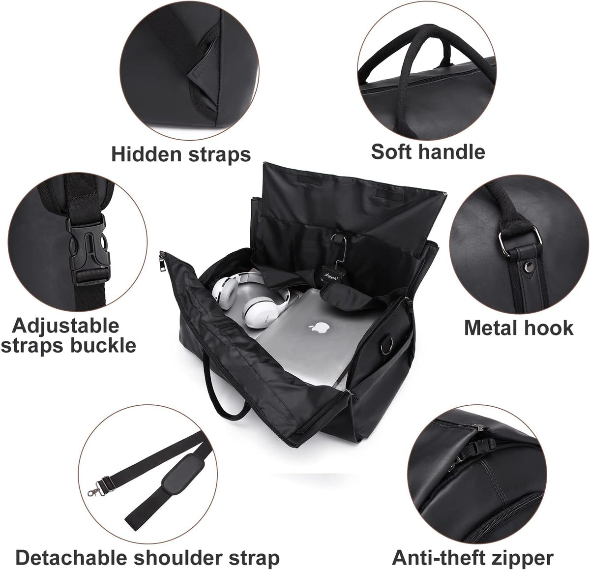 Weekender Suit Duffel and Carry-On Bag – Convertible PU Leather