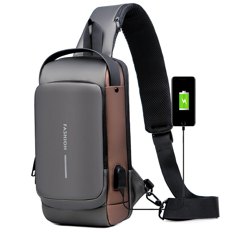 Waterproof and Theft-Resistant Shoulder Bag with USB Port