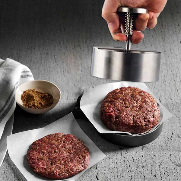 Non-Stick Aluminum Hamburger Patty Maker – Manual Burger Press for BBQ & Grilling