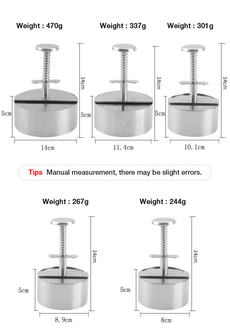 Non-Stick Aluminum Hamburger Patty Maker – Manual Burger Press for BBQ & Grilling