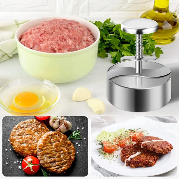 Non-Stick Aluminum Hamburger Patty Maker – Manual Burger Press for BBQ & Grilling