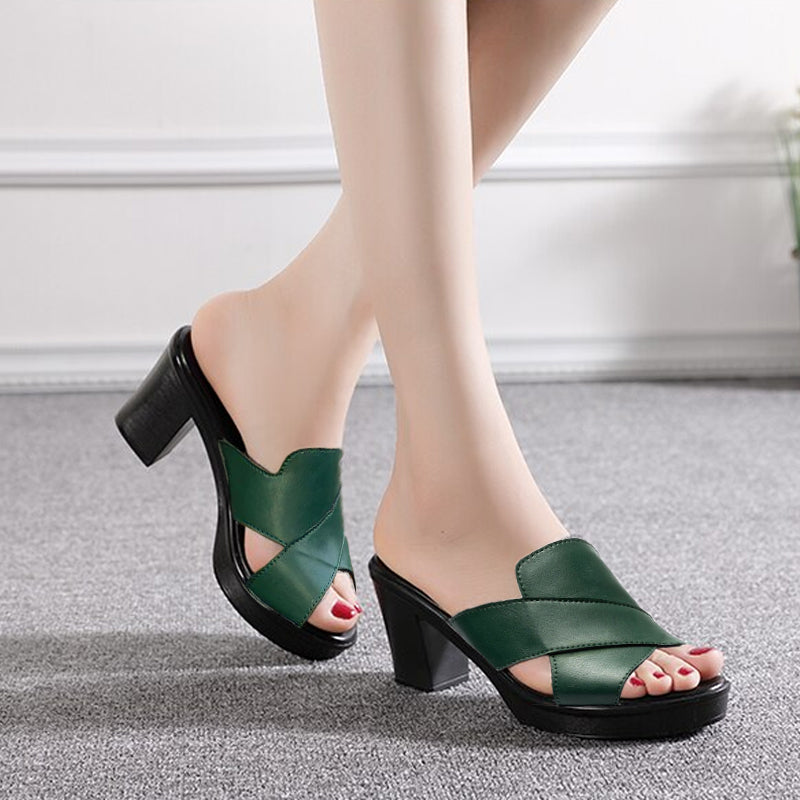 Block Heel Sandals on a Platform