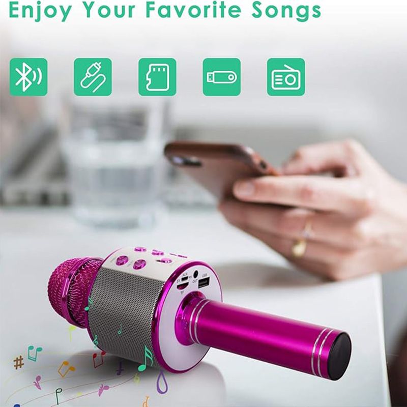 Bluetooth Karaoke Microphone with Speaker - Wireless Design