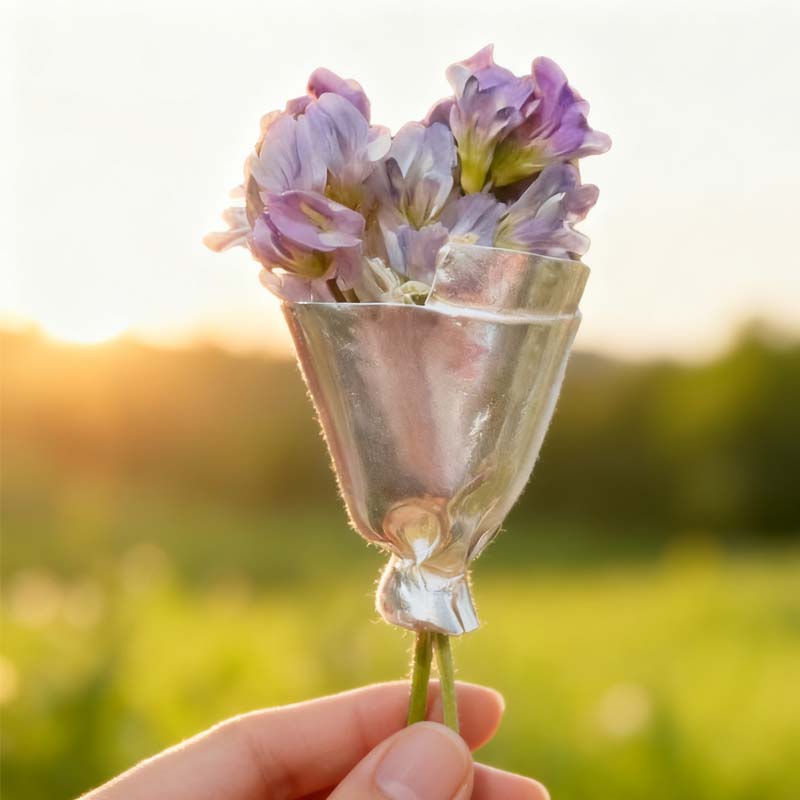 Mini Bouquet Holder Flower Brooch for Fresh Blooms
