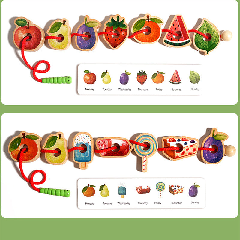 Wooden Caterpillar Threading Toy – Enhances Motor Skills and Imagination