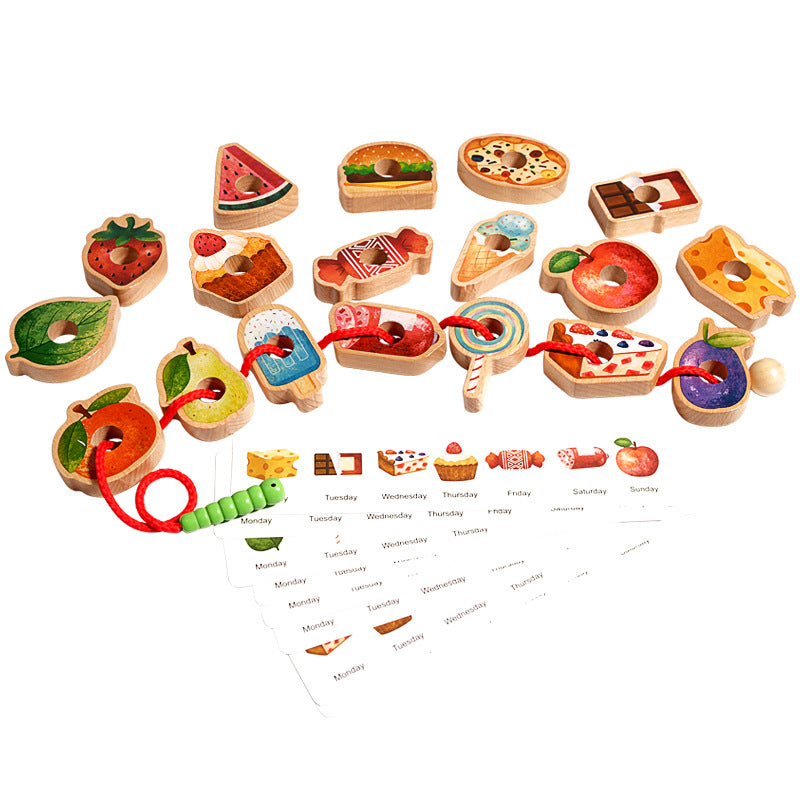 Wooden Caterpillar Threading Toy – Enhances Motor Skills and Imagination