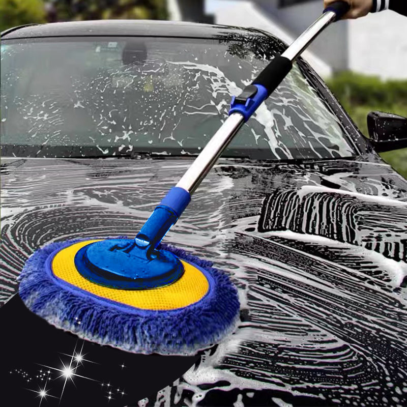 Aluminum Telescoping Car Wash Mop with Microfiber Cleaning Brush