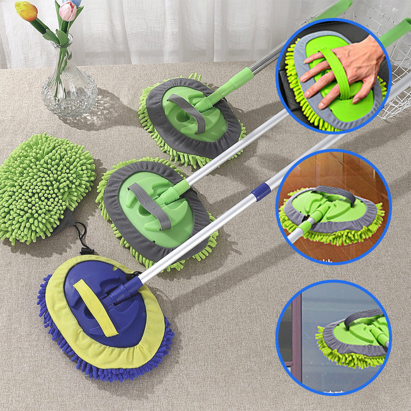 Aluminum Telescoping Car Wash Mop with Microfiber Cleaning Brush