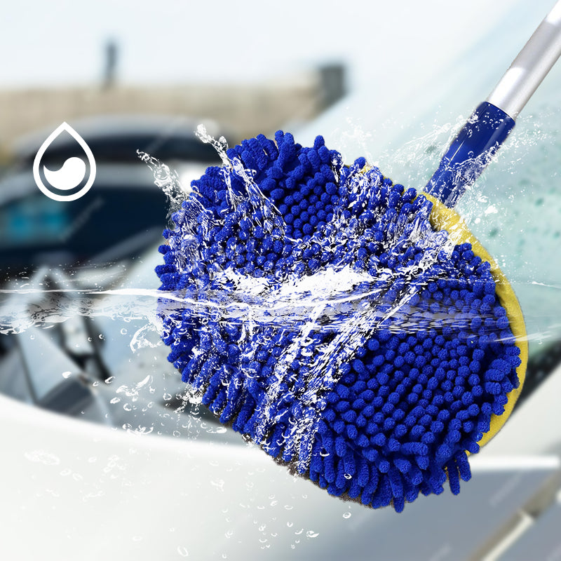 Aluminum Telescoping Car Wash Mop with Microfiber Cleaning Brush