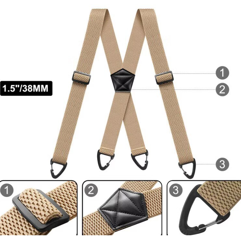Adjustable X-Back and Y-Shape Hook Clip Suspenders for Men