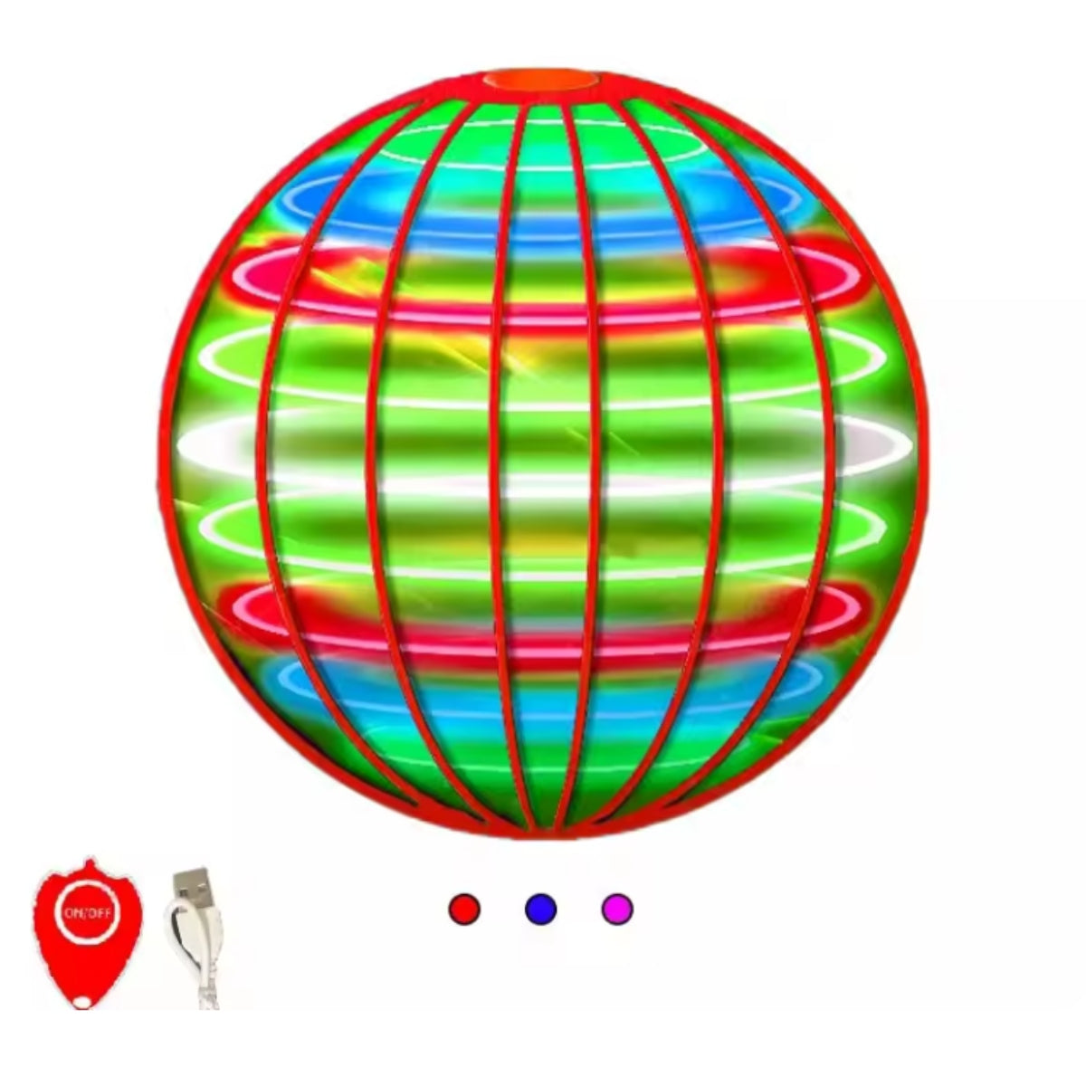 LED Flying Spinner with Hand Control and Boomerang Return Feature