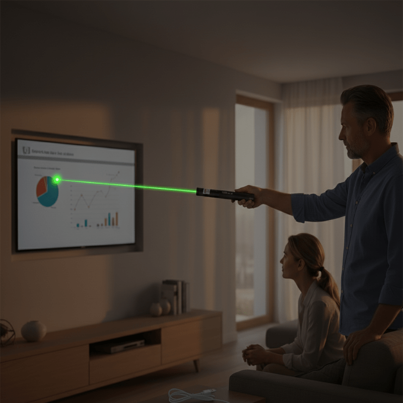 Rechargeable Long-Range Laser Pointer with Adjustable Focus for Presentations and Stargazing