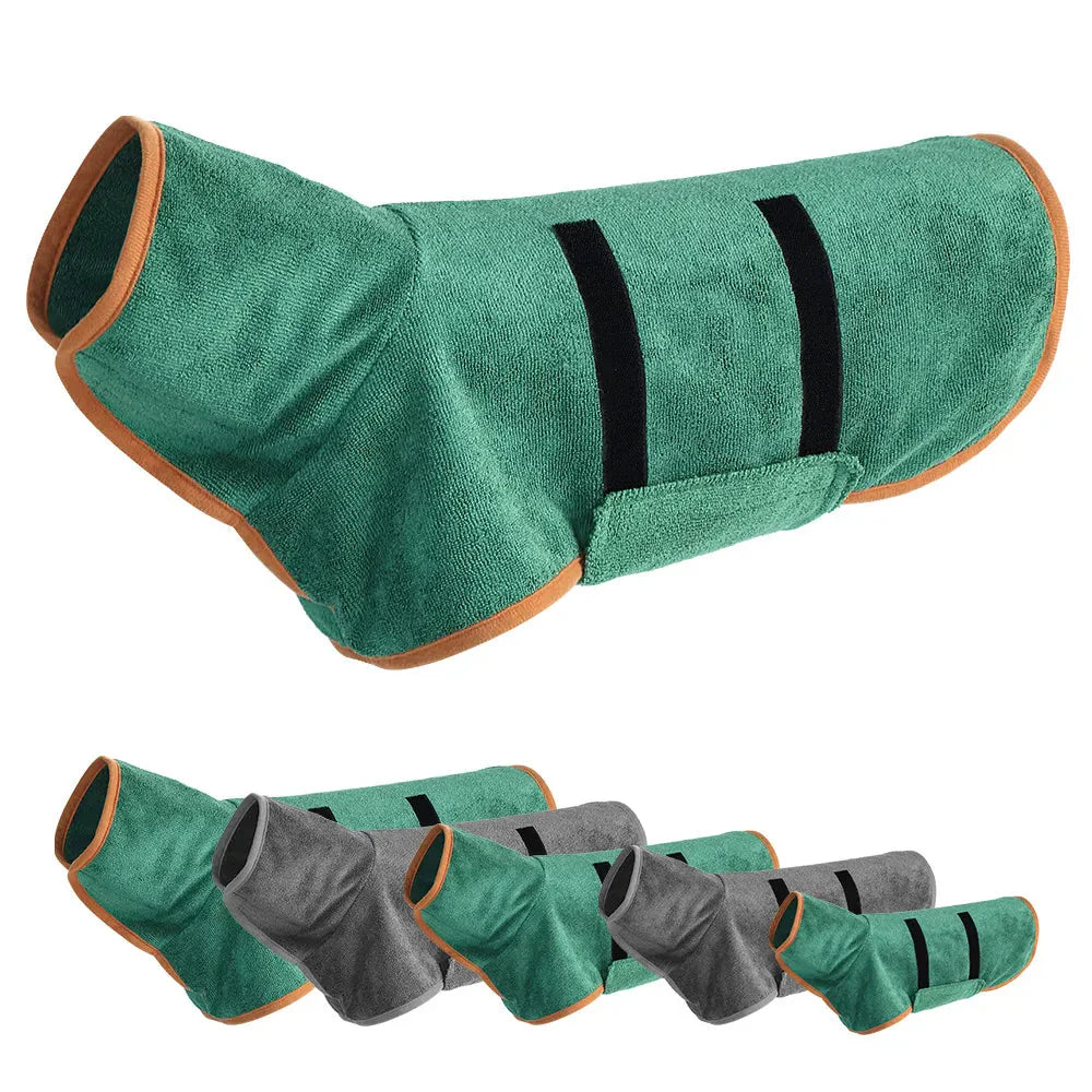 Dog Bathrobe with Hood – Absorbent Microfiber Material
