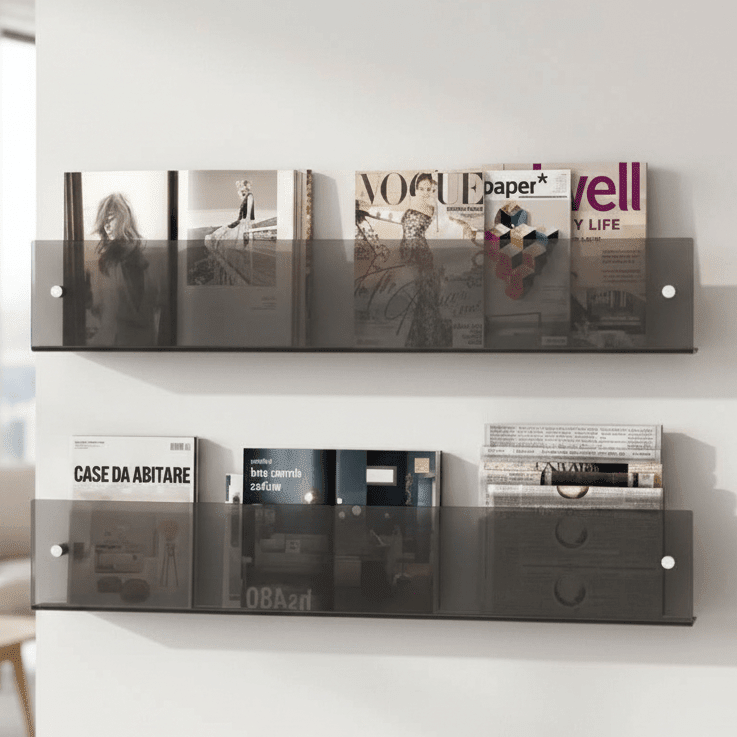 Magazine Holder Wall Shelf in Acrylic Material