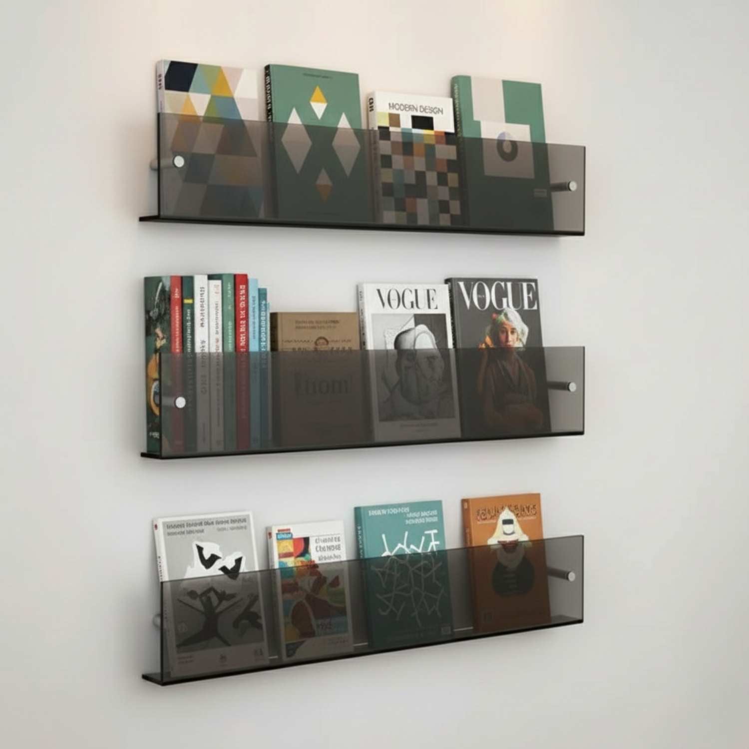 Magazine Holder Wall Shelf in Acrylic Material