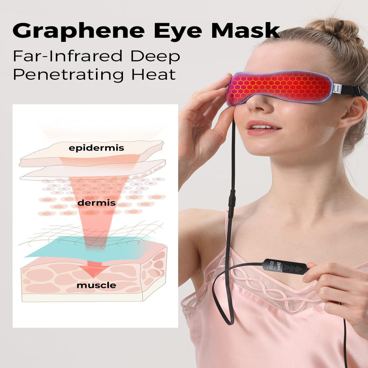 Graphene Technology Eye Mask with Adjustable Heat Settings