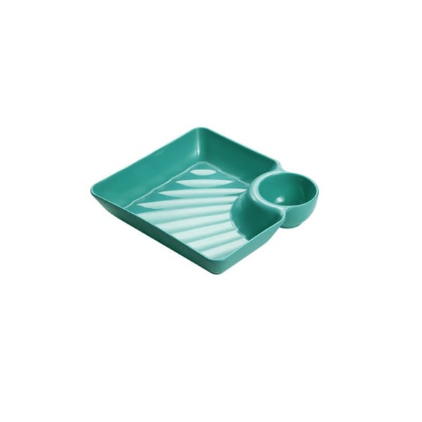 Stackable Snack and Dip Serving Plate with Sauce Bowl - 4 Colors