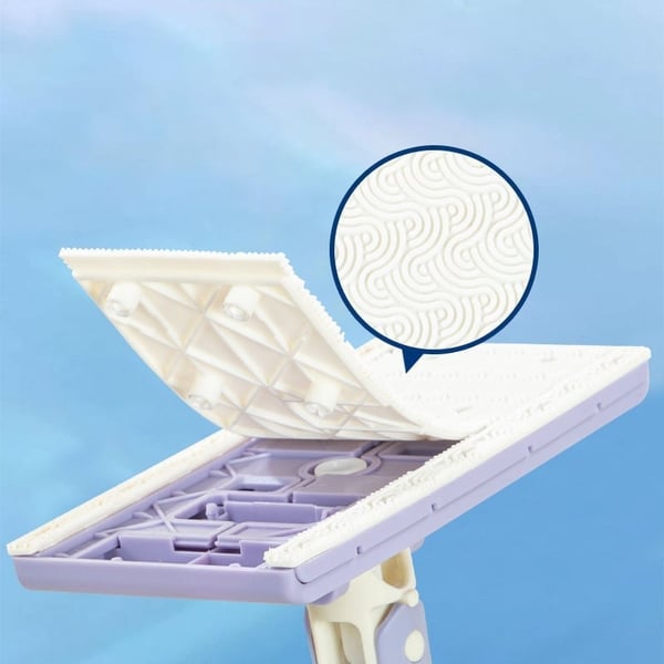 Flat Mop with Rotating Head – Hands-Free Pad System
