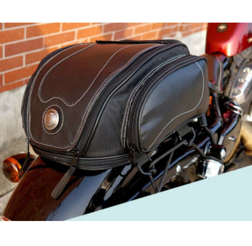 Expandable Rear Seat Luggage Bag for Motorcycles – Water-Resistant