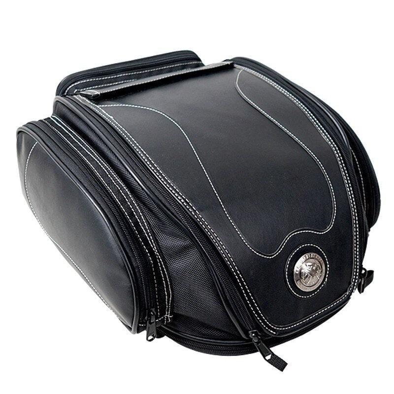 Expandable Rear Seat Luggage Bag for Motorcycles – Water-Resistant