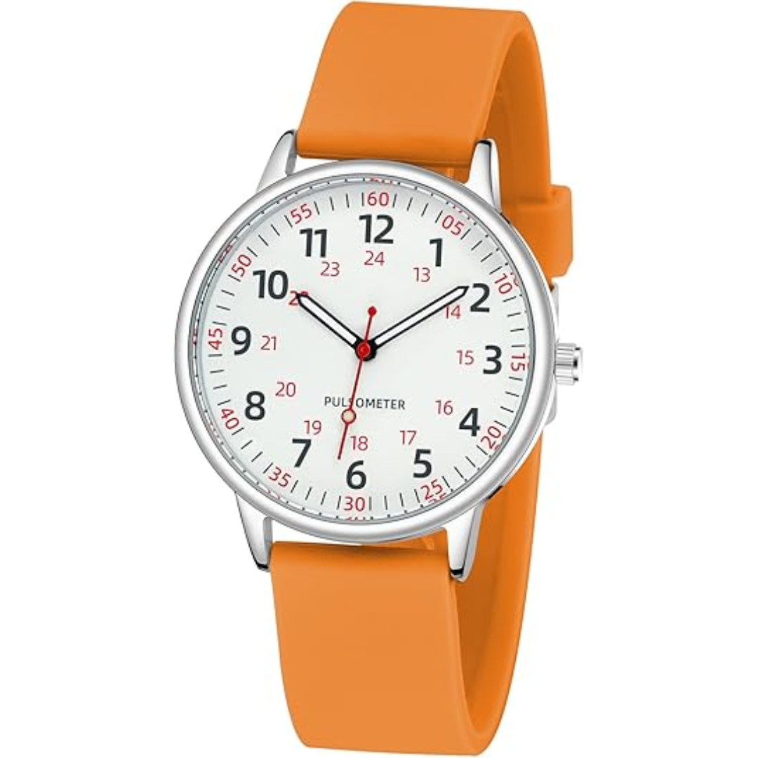Silicone Nurse Watch with Second Hand – Waterproof Design for Healthcare