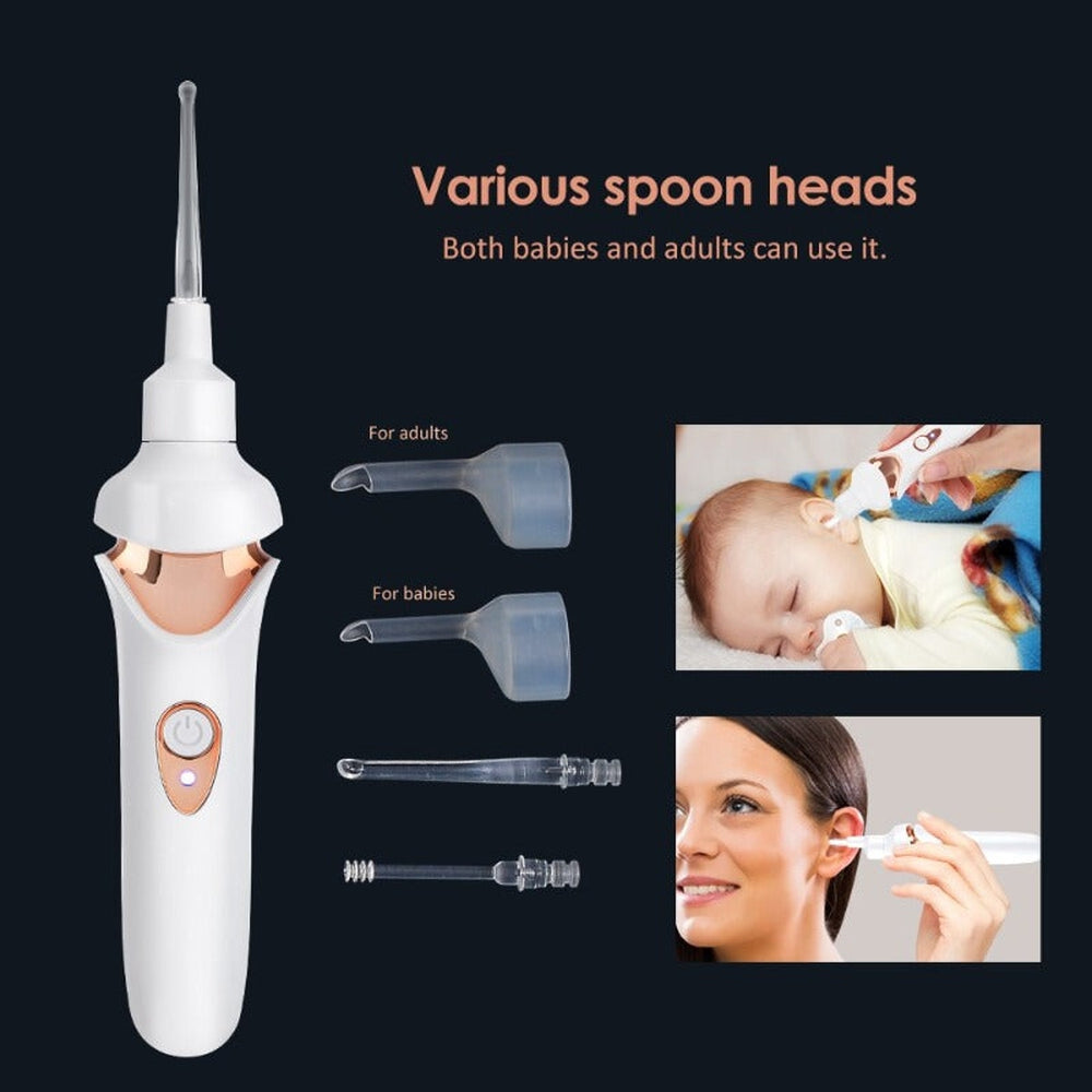 Rechargeable Ear Wax Remover with Soft Silicone Tips and Built-in Light