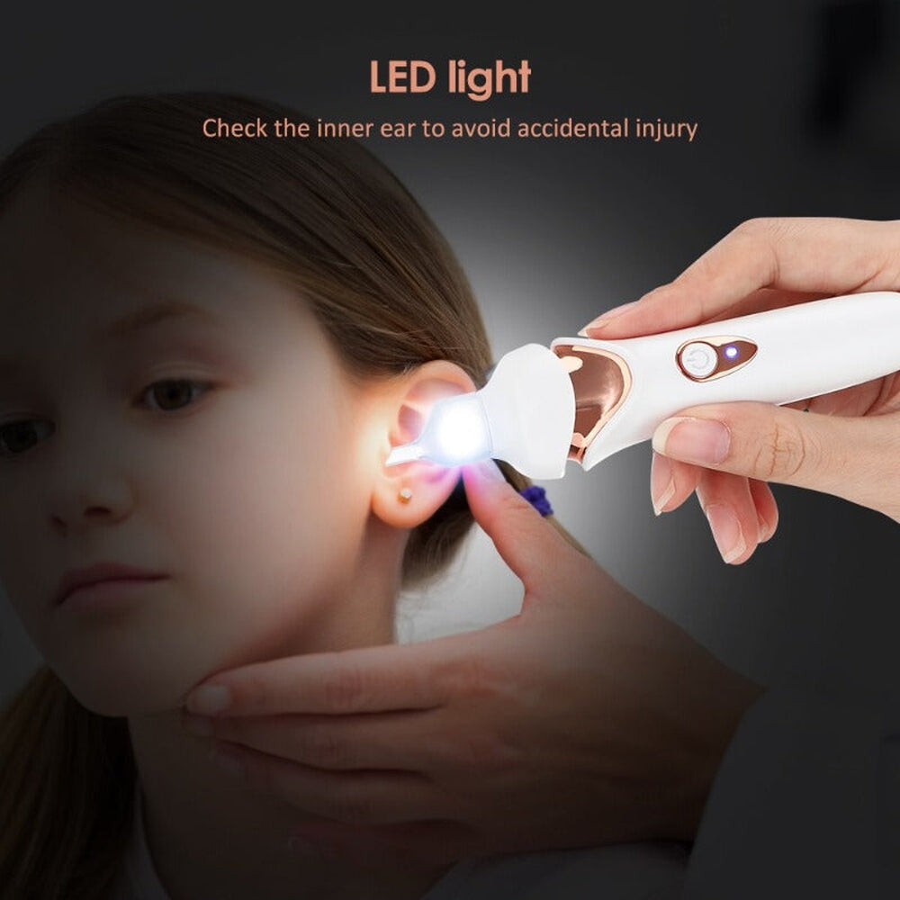 Rechargeable Ear Wax Remover with Soft Silicone Tips and Built-in Light