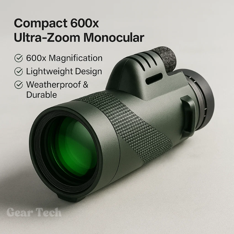 Compact 600x Zoom Monocular with HD Lens – Lightweight Scope for Travel, Hiking & Wildlife
